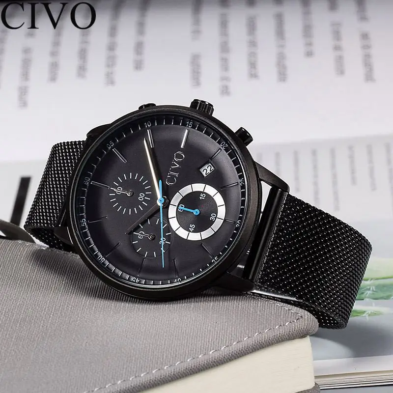 CIVO Лидер продаж модные брендовые спортивные мужские часы водонепроницаемые