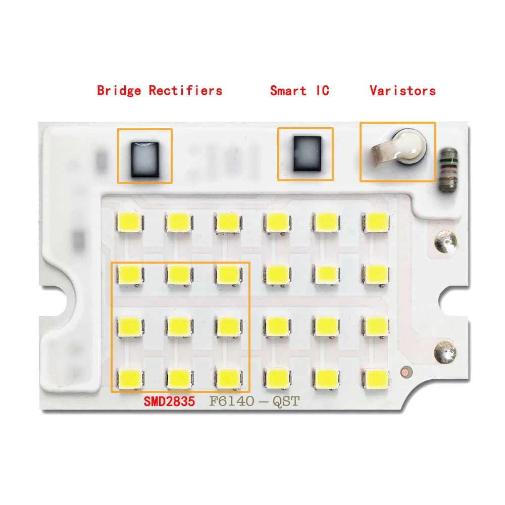 5 шт./лот светодиодный чип 2835 SMD 10 Вт 20 30 50 100 AC220 в с умными IC световыми бусинами для