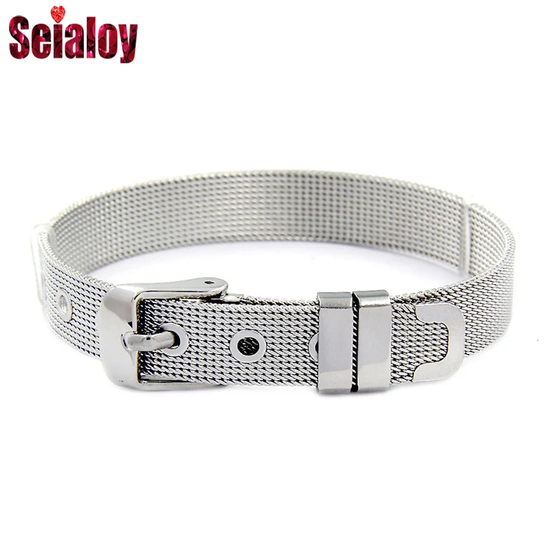 BR1393 SEIALOY, модные, розовое золото, нержавеющая сталь, сетчатые часы, браслеты для женщин и мужчин,, двойное сердце, любовь, браслет, браслет - Окраска металла: BR1393