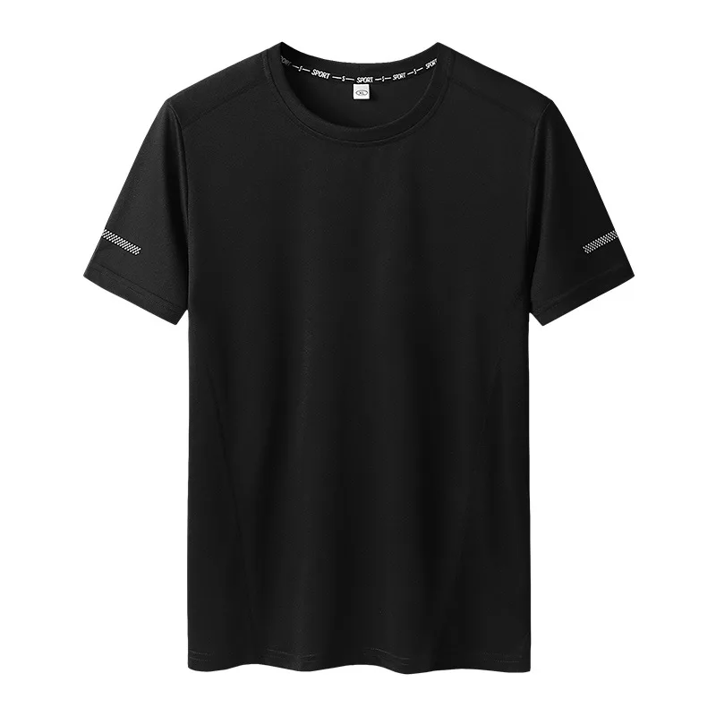 Черный Размера плюс 4XL 5XL 6XL 7XL 8XL 9XL Для мужчин сплошной Цвет футболка 2-0 - Цвет: Черный