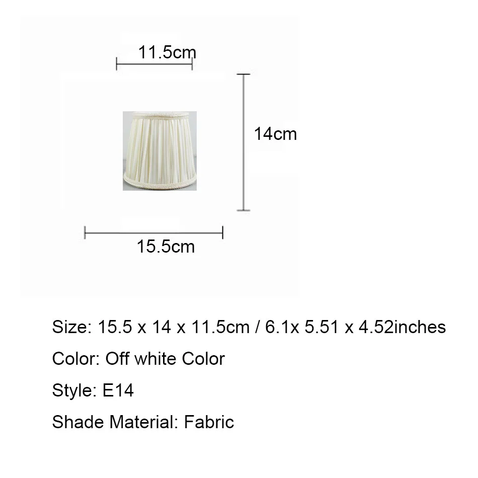 Высококачественные тканевые Абажуры для ламп белого цвета диаметром 15 5 см/6 1