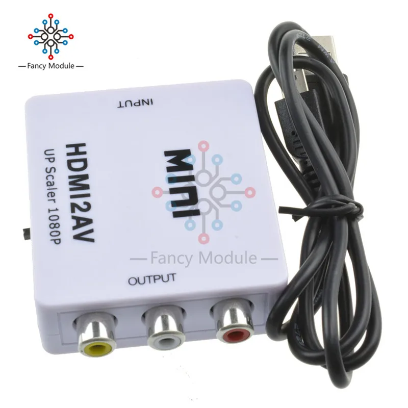 Мини HD видео конвертер HDMI в RCA AV/CVSB L/R 1080P HDMI2AV поддержка NTSC PAL выход AV адаптер|box box|box