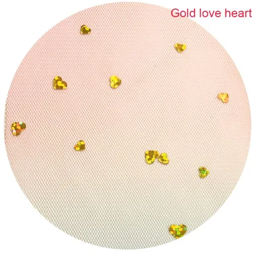 Gold love heart 9,2 м 7,5 см Красочный Блестящий Кристальный тюль рулон прозрачная органза марля DIY девушка пачка юбка подарок Свадебная вечеринка Декоративный для Бэйби шауэра поставка - Цвет: Gold love heart