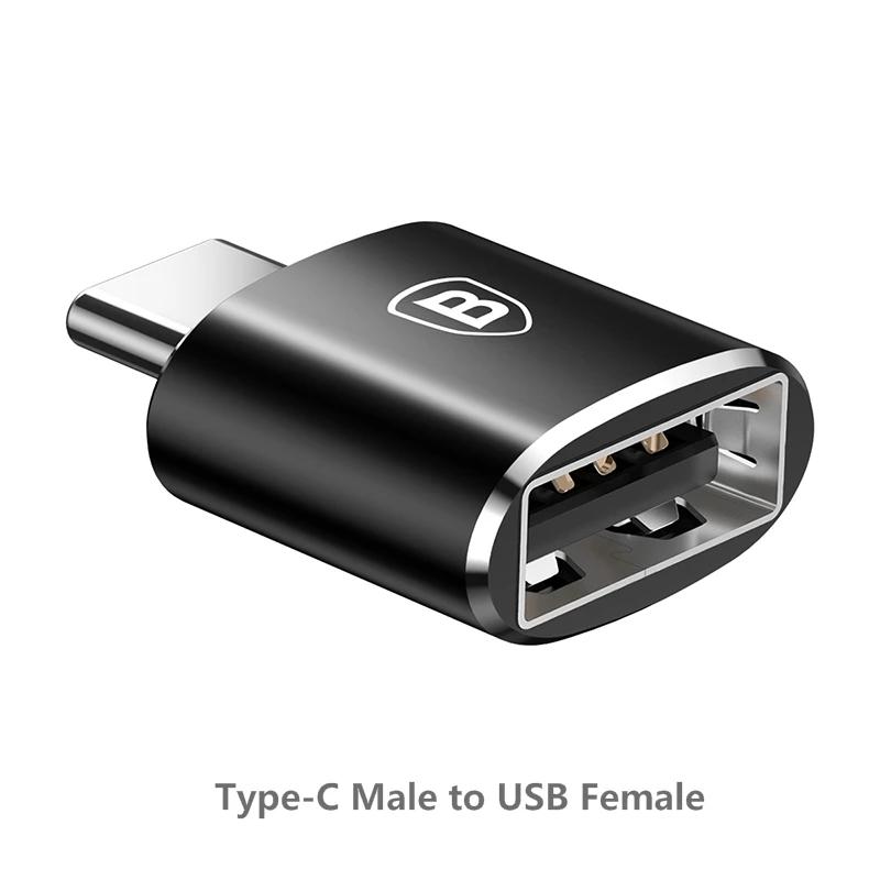 Type C to USB Адаптер Micro-type-C Baseus для samsung XiaoMi huawei P9 Nexus 3 type s Micro usb type C OTG USB-C Адаптер зарядного устройства - Цвет: Type C to USB
