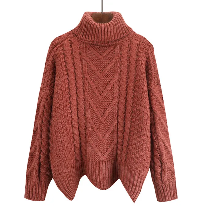 Caramel Colorfaith, женские пуловеры, свитер,, вязанный, осень, зима, толстый, теплый, модный, водолазка, элегантный, повседневный, для девушек, топы, SW1009 - Цвет: Caramel