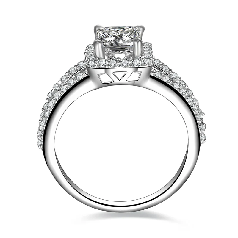 Женское Обручальное Кольцо AINUOSHI Infinity Love Princess Cut Halo обручальное кольцо из
