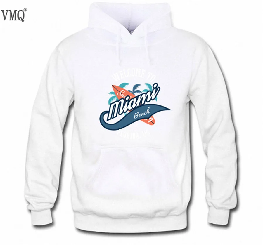 VMQ Марка 2017 Зима Стиль Капюшоном пальма и доски для серфинга Толстовки С Hat