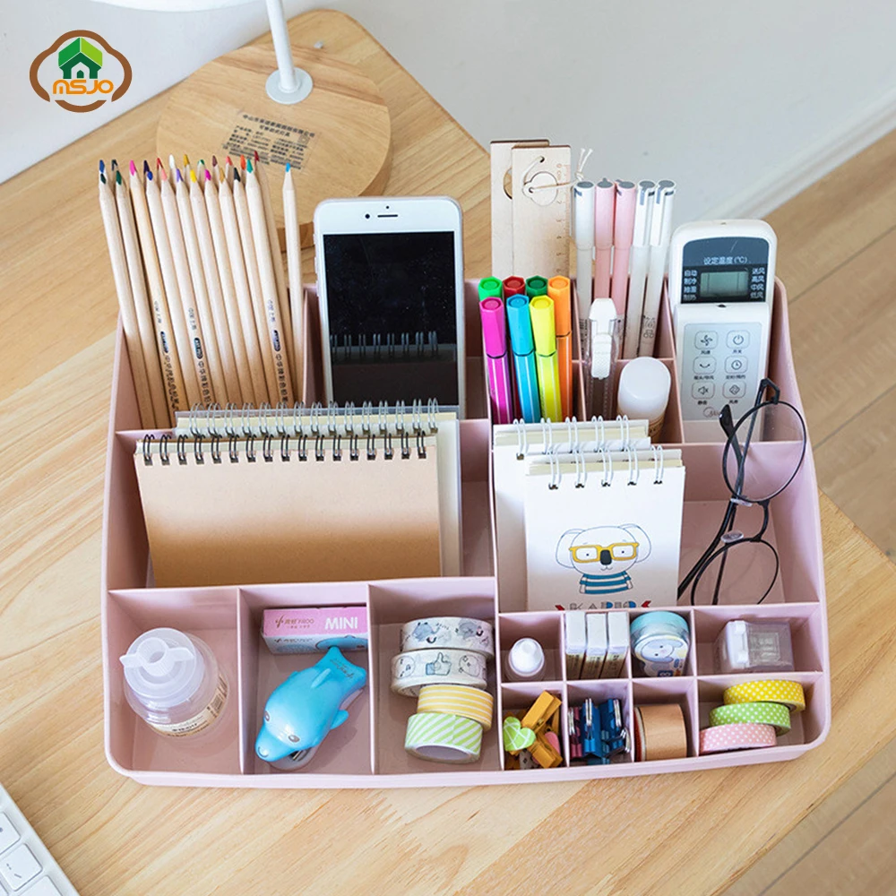 Msjo органайзер для макияжа коробка настольного контейнера пластиковая хранения