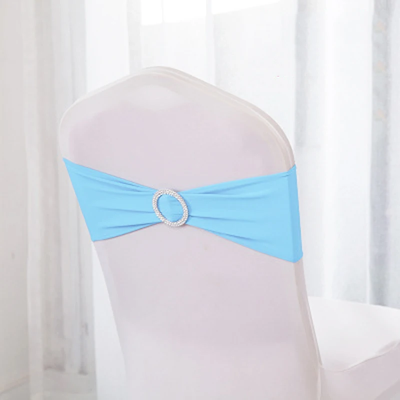 Light blue Эластичный Чехол для стула с бантиком, 1 шт.,, праздничные вечерние принадлежности для свадьбы, отеля, банкета - Цвет: Light blue