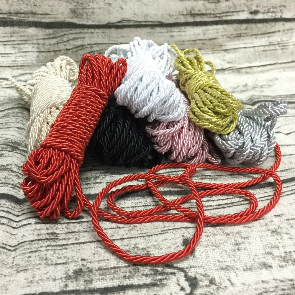 Zerzemoy DIY Cord украшения Findings 3 мм однотонный плетеных шнура декоративная витая