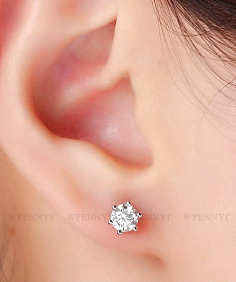 Серебряный Цвет Высокое качество 5 мм 0.5ct Маленький милый 6 зубец Сердца и стрелы