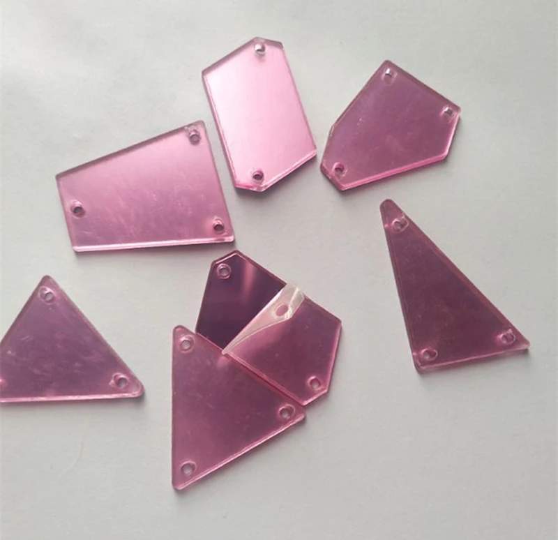 Розовые зеркальные Стразы для пришивания акриловые бусины сделай сам костюмов