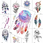 Акварельная временная татуировка, минималистская наклейка, искусственный боди-арт, роспись рук, татуировка для женщин