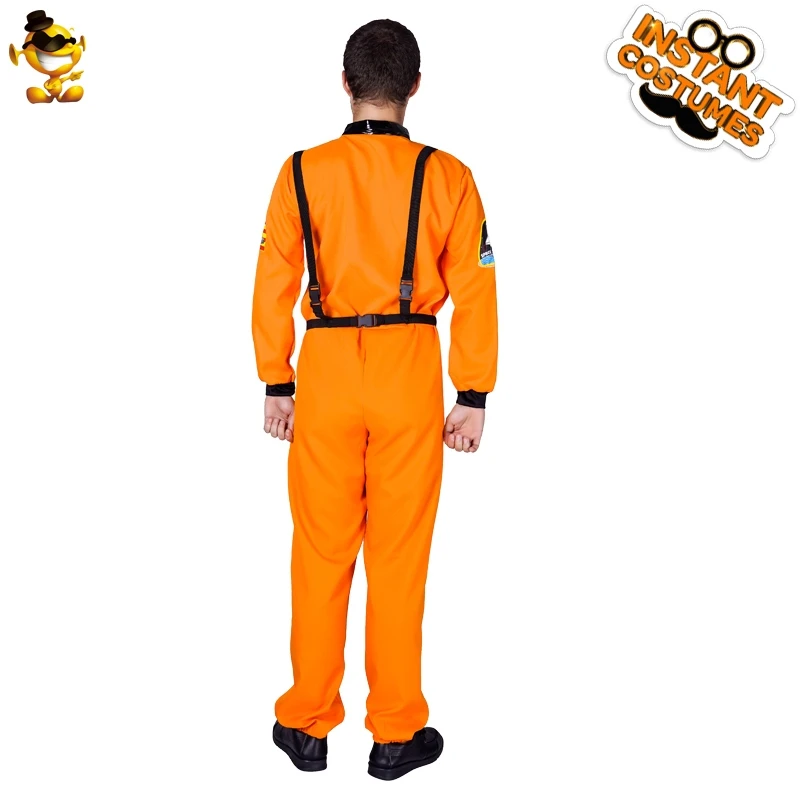 

New Arrival Men Astronaut Jumpsuit Fancy Dress Career Orange Astronaut Costume Clothing Cosplay Halloween Party