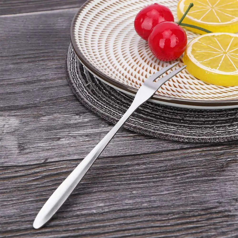 2 шт. нержавеющая сталь вилка для фруктов обеденная мука салат фруктовая торта