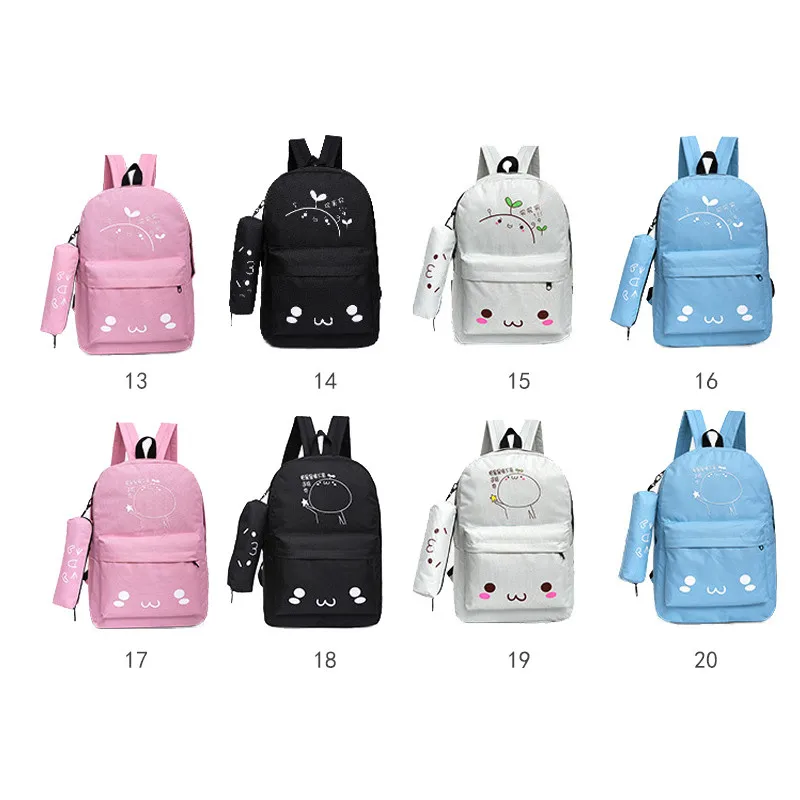 2018 корейский женский дорожный рюкзак с пеналом нейлоновый мультяшный принт