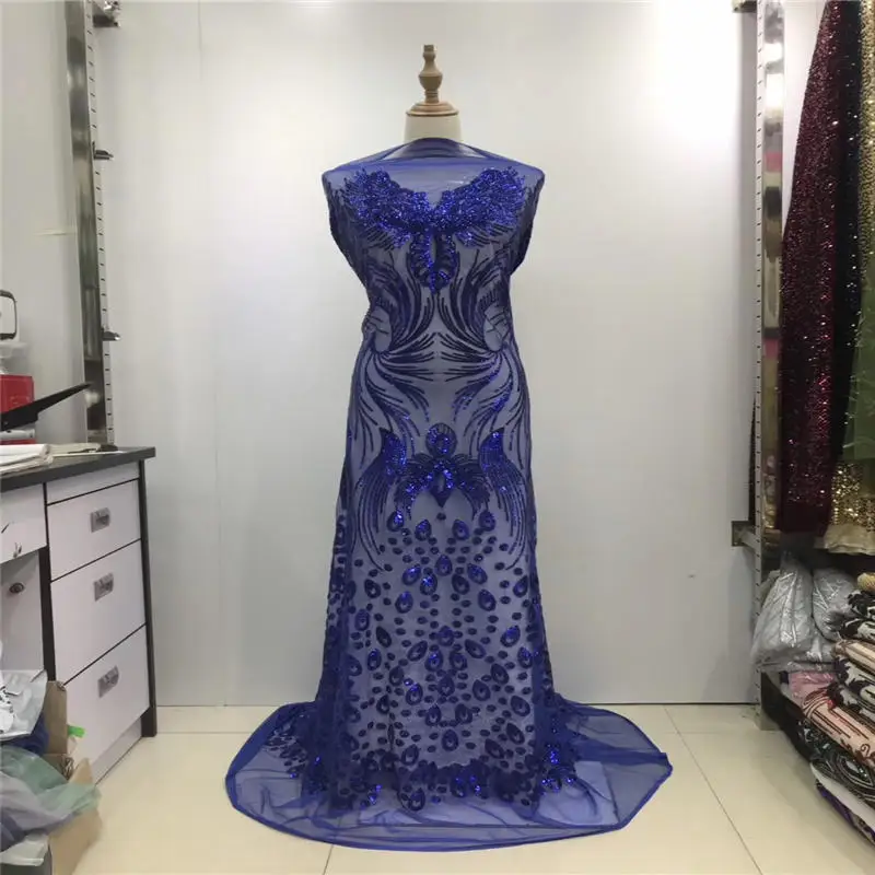 Африканская французская кружевная ткань с высококачественный блестками