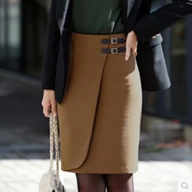 Женская шерстяная юбка осень зима Модная элегантная деловая S XXL облегающая