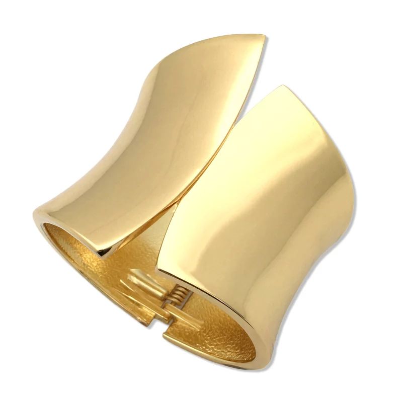 Gold MANILAI, классические, в стиле панк, блестящая поверхность, сплав, массивные браслеты-манжеты, браслеты для женщин, модные ювелирные изделия, большой сплав, браслет - Окраска металла: Gold