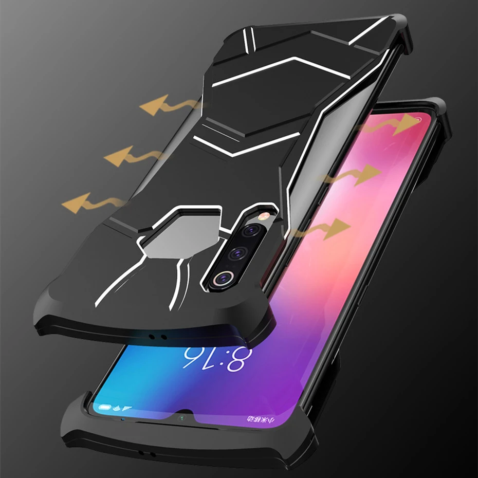 R-JUST Магнитный пантера чехол для Xiaomi Mi9 Mi 9 Роскошный Алюминиевый металлический