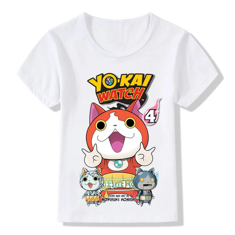 Детские смешные футболки Yo Kai Watch с мультяшным дизайном топы для мальчиков и