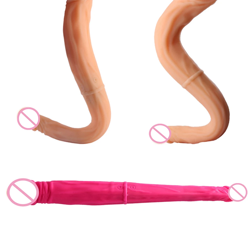 Длинный двойной фаллоимитатор вибратор с двойным проникновением искусственный
