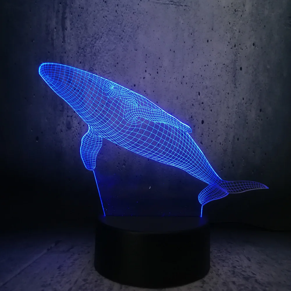 Новый детский день 3D светодиодная USB лампа Подводный мир Рыбы КИТ Cetacea визуальные