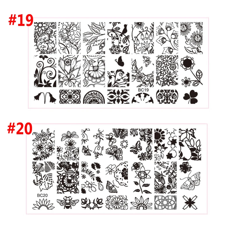 2016 новые кружева цветы рисунки бабочек пластины для штамповки ногтей 10 шт