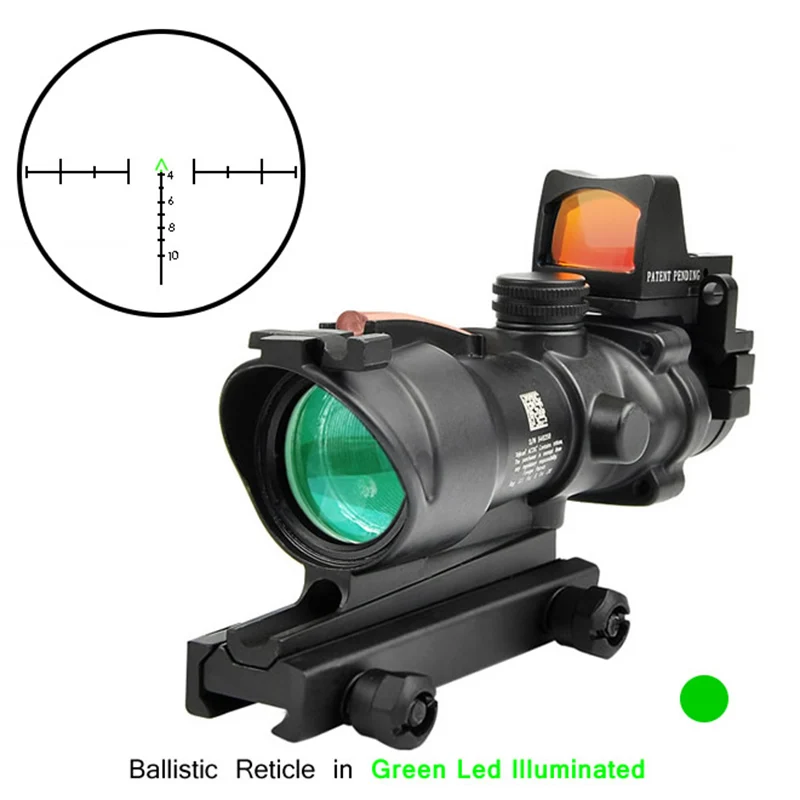 6 Trijicon ACOG 4X32 оптика из настоящего Волокна Красная точка с подсветкой шеврон стекло травленая сетка тактический оптический прицел охотничий оптический прицел - Цвет: 6