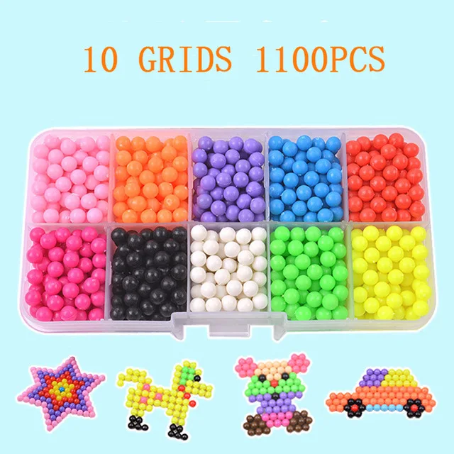 1100pcs 6000 шт DIY волшебные бусины формы в виде животного ручная работа 3D Головоломка Детские Обучающие шарики игрушки для детей - Цвет: 1100pcs