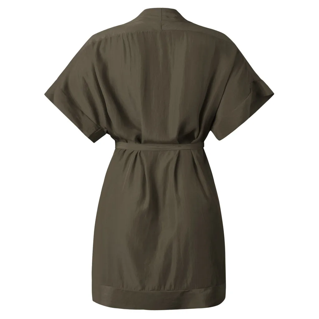 Женское платье короткий рукав v образный вырез шифон Элегантный мягкий Женский