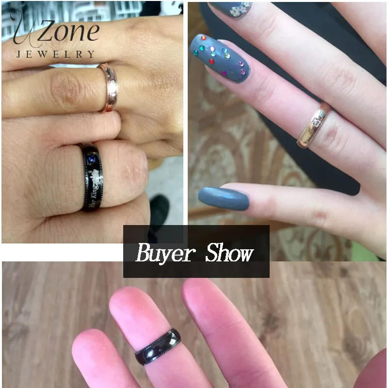 UZone модные парные кольца из нержавеющей стали белая корона ее король его королева