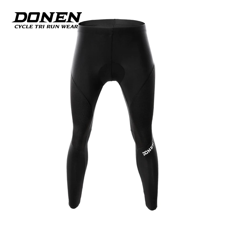 DONEN, длинные штаны для велоспорта, зимние, Coolmax, 3D, гелевая подкладка, велосипедные колготки, Ciclismo, панталоны, сохраняющие тепло, MTB, велосипедные штаны - Цвет: Черный