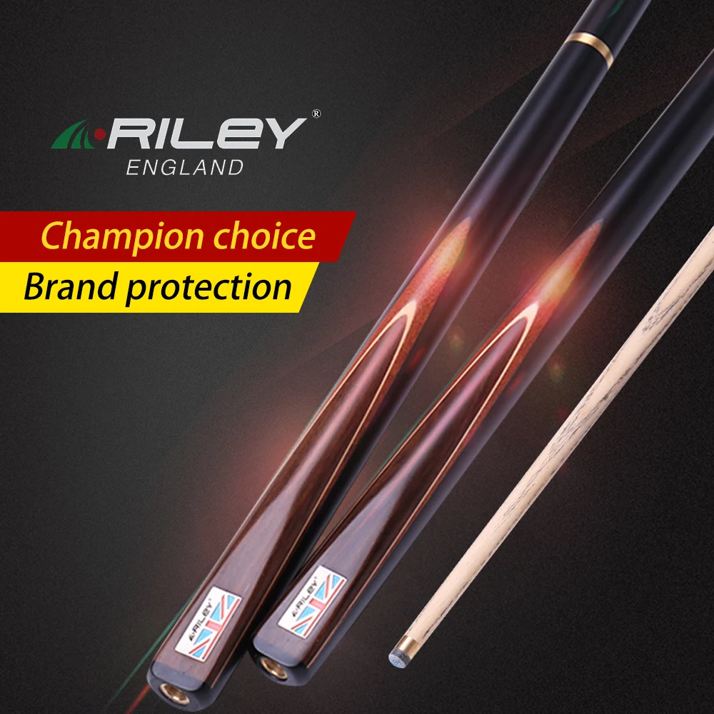 melhor Chegada Nova Riley Rwest200 Snooker Vara 9.5mm 9.8mm Cervos Ponta Uma Peça Ashwood Snooker Cue Com Extensão Com Excelente Caso