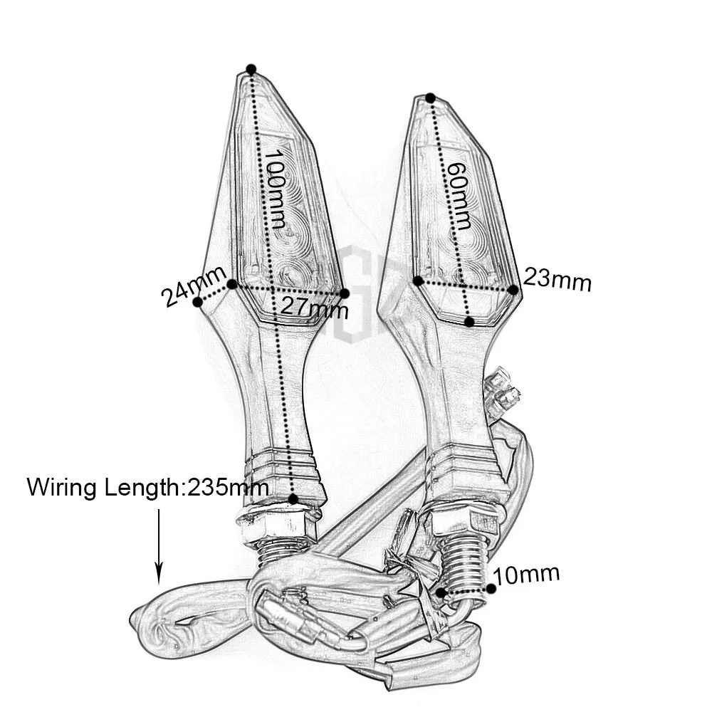 Мотоцикл левый и правый поворотные сигнальные огни Светодиодный янтарный