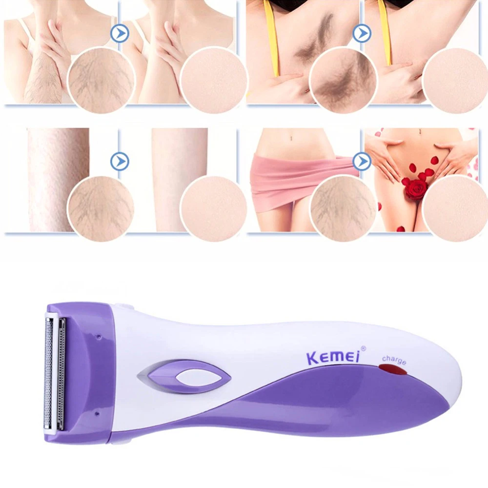 Kemei Женская моющаяся бритва для бритья женщин и удаления волос электрическая