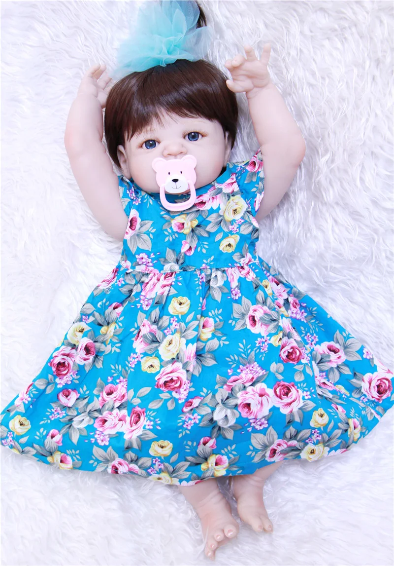 Bebes reborn 22 дюйма полностью силиконовые куклы baby doll игрушка в подарок пляжное