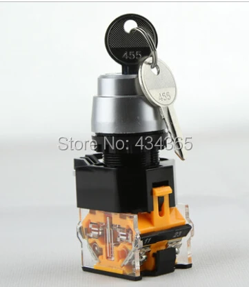 Поворотный кнопочный выключатель 10 шт. выбор замка зажигания 2 положения 380VAC 10A