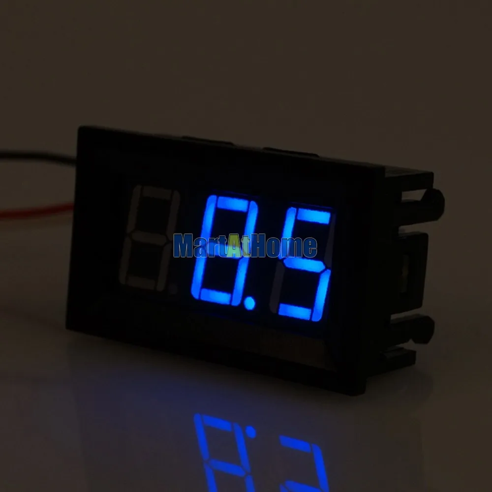 

Argedo 10pcs LED DC Digital voltmeter 0-100 V Panel meter Green/Red/Blue #BV177 @CF