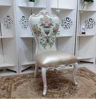 european style dining chair solid wood soft chair princess chair ivory white hotel manicure and dressing back chair