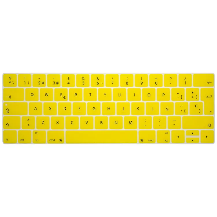 Yellow Европейская Испанская версия чехол для клавиатуры для нового MacBook Pro 1" A1706 и Pro 15" A1707 с сенсорной панелью( релиз) протектор - Цвет: Yellow
