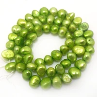 16 inches 6 7mm green natural barqoue nugget pearl loose strand