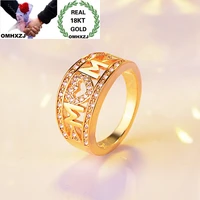 omhxzj wholesale european fashion woman girl party birthday wedding gift heart mom aaa zircon 18kt white rose gold ring rr916