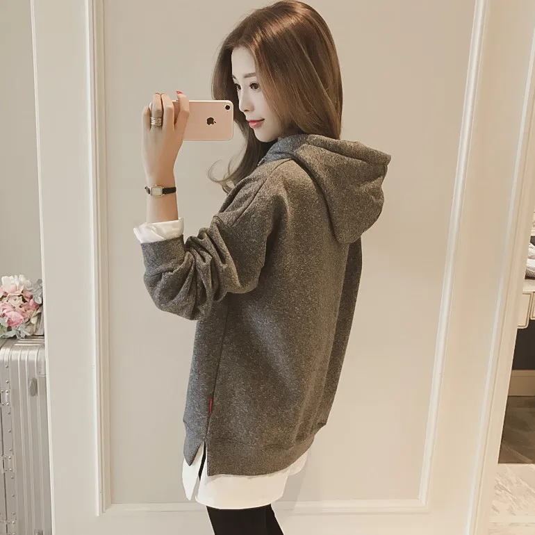 Однотонная утепленная модная одежда для кормящих мам 2018 зимние теплые толстовки