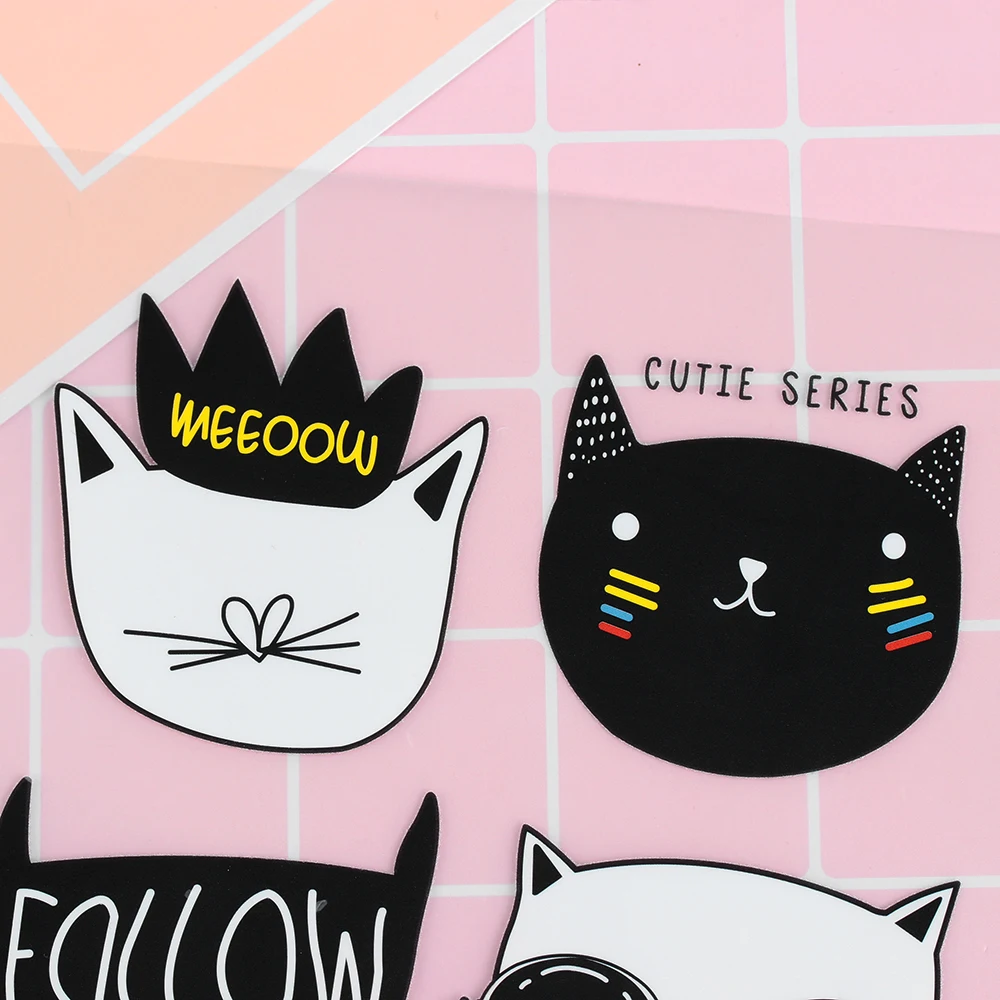 Наклейки для детской одежды 9 шт./компл. с изображением милого кота лица утюжка