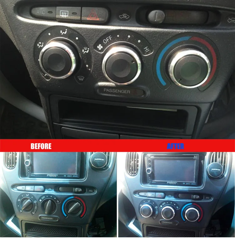 Фото 3x подходит для Toyota Yaris Vitz Echo 98-05 ручка переключателя ручки нагревателя климатические кнопки управления циферблаты рамка кольцо A/C Air Con крышка №2