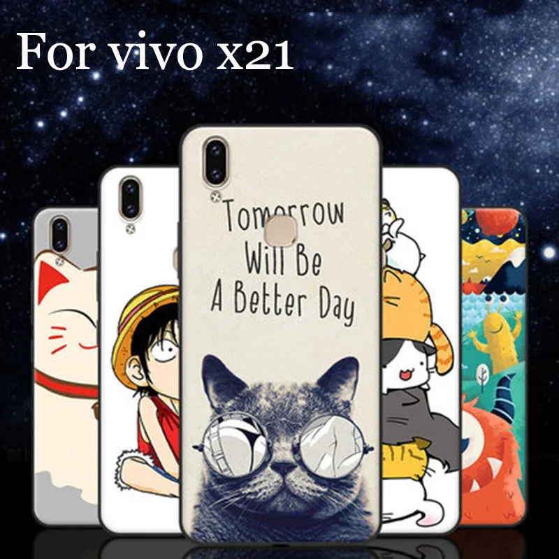 

Модный чехол для VIVO X21 с милым мультяшным рисунком, мягкий чехол из ТПУ, чехлы для Vivo X 21