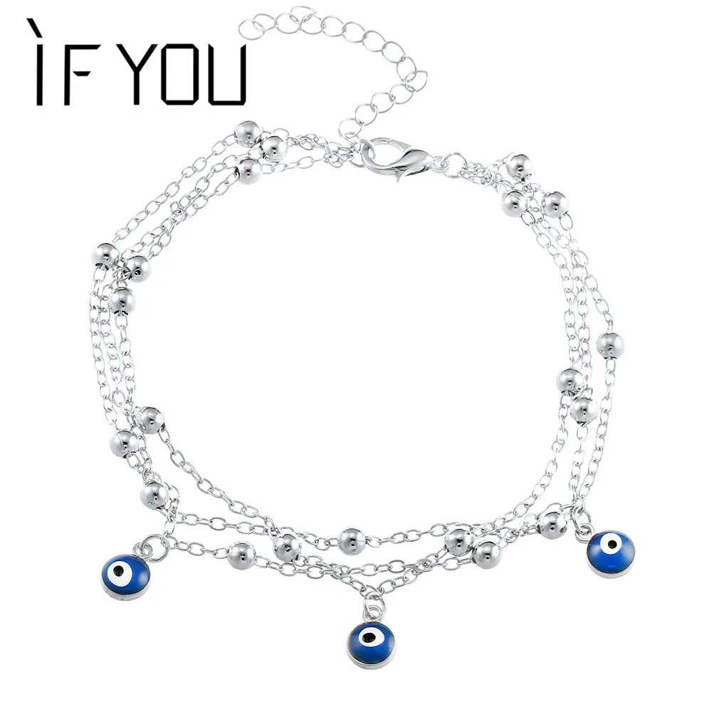 Если вы богемные сандалии Pulseras Tobilleras один глаз бусины ноги украшения для лодыжки пляж лодыжки браслет женские браслеты для щиколотки ювелирные изделия