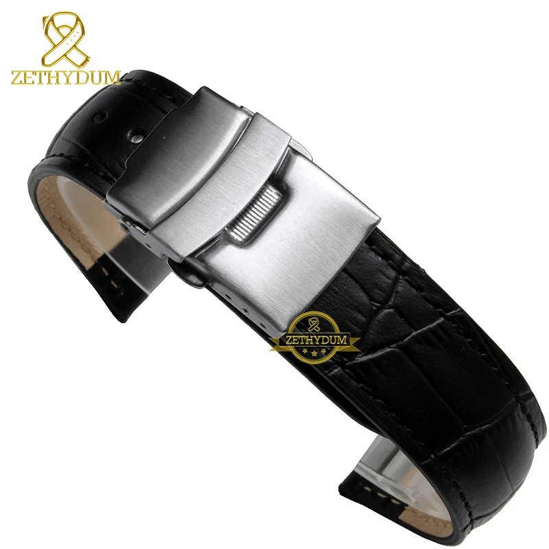 Модные часы из натуральной кожи ремешок для часов двойная страховая застежка 18 19