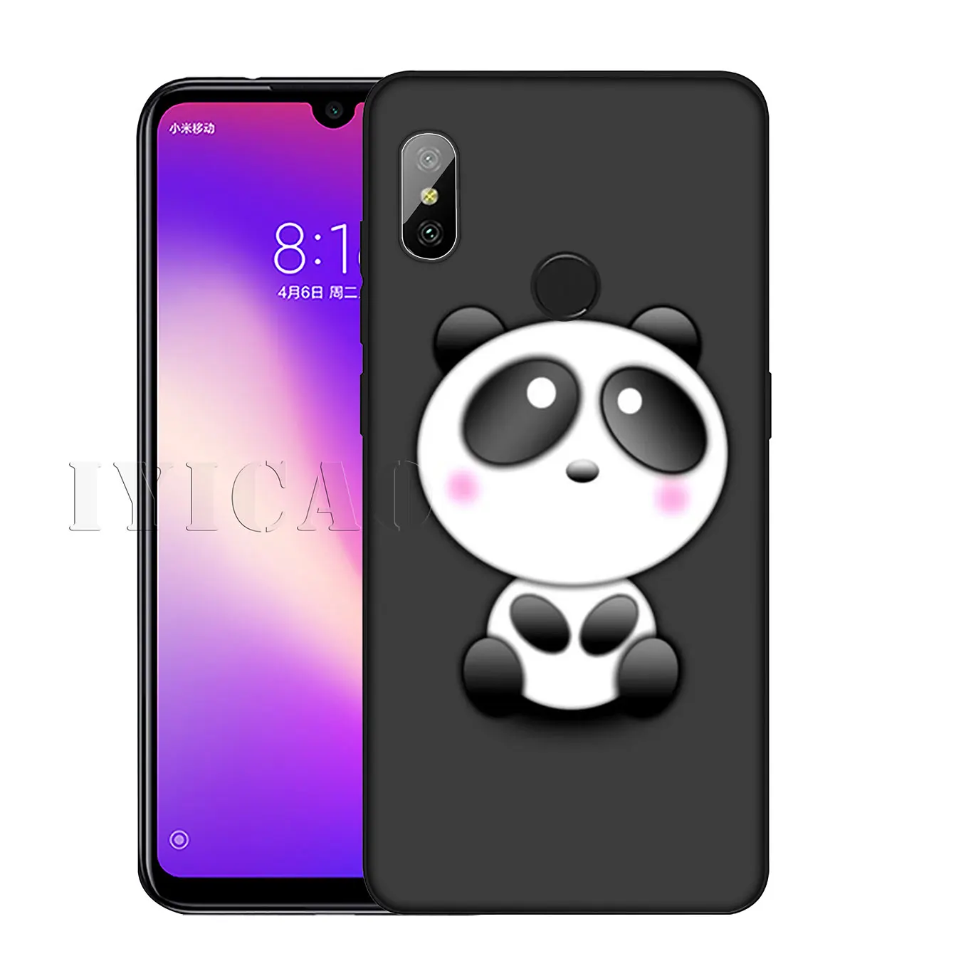 IYICAO cute panda Novelty Soft Silicone Phone Case for Xiaomi Redmi K30 K20 8A 7A 6A 5A S2 GO Note 8 8T 7 5 6 Pro Cover |